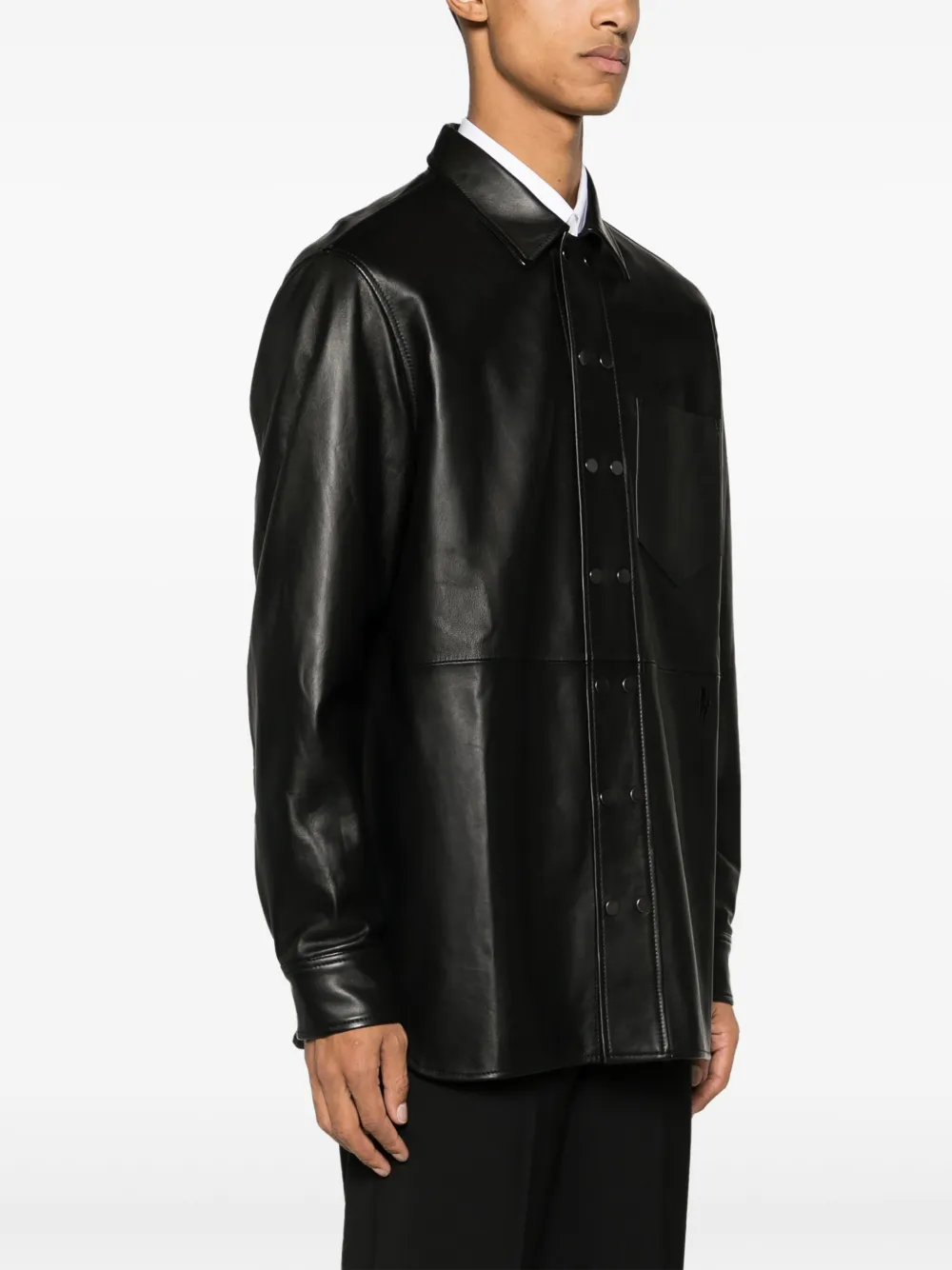  Neil Barrett Chaqueta Con Cuello Italiano - Negro 
