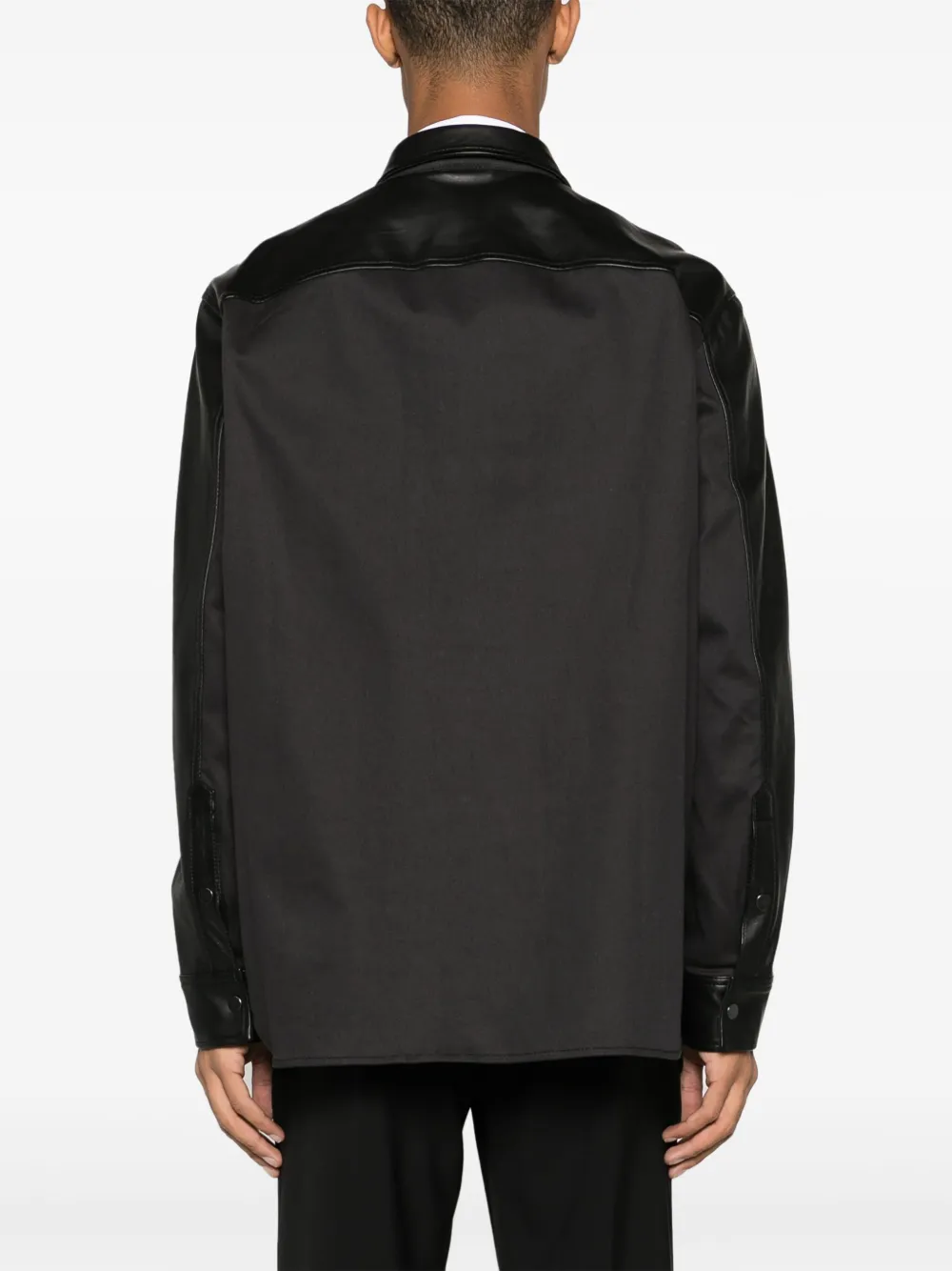 Neil Barrett Spread-collar Leather Jacket In Black
