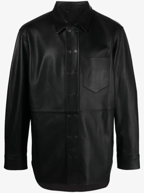 Neil Barrett veste en cuir à col italien