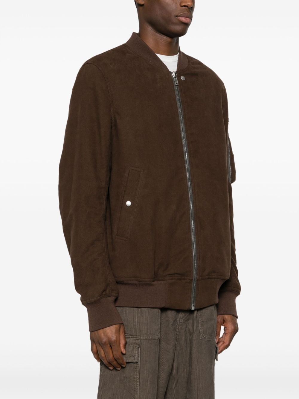 Shop Rick Owens Cotton Bomber Jacket In Brown