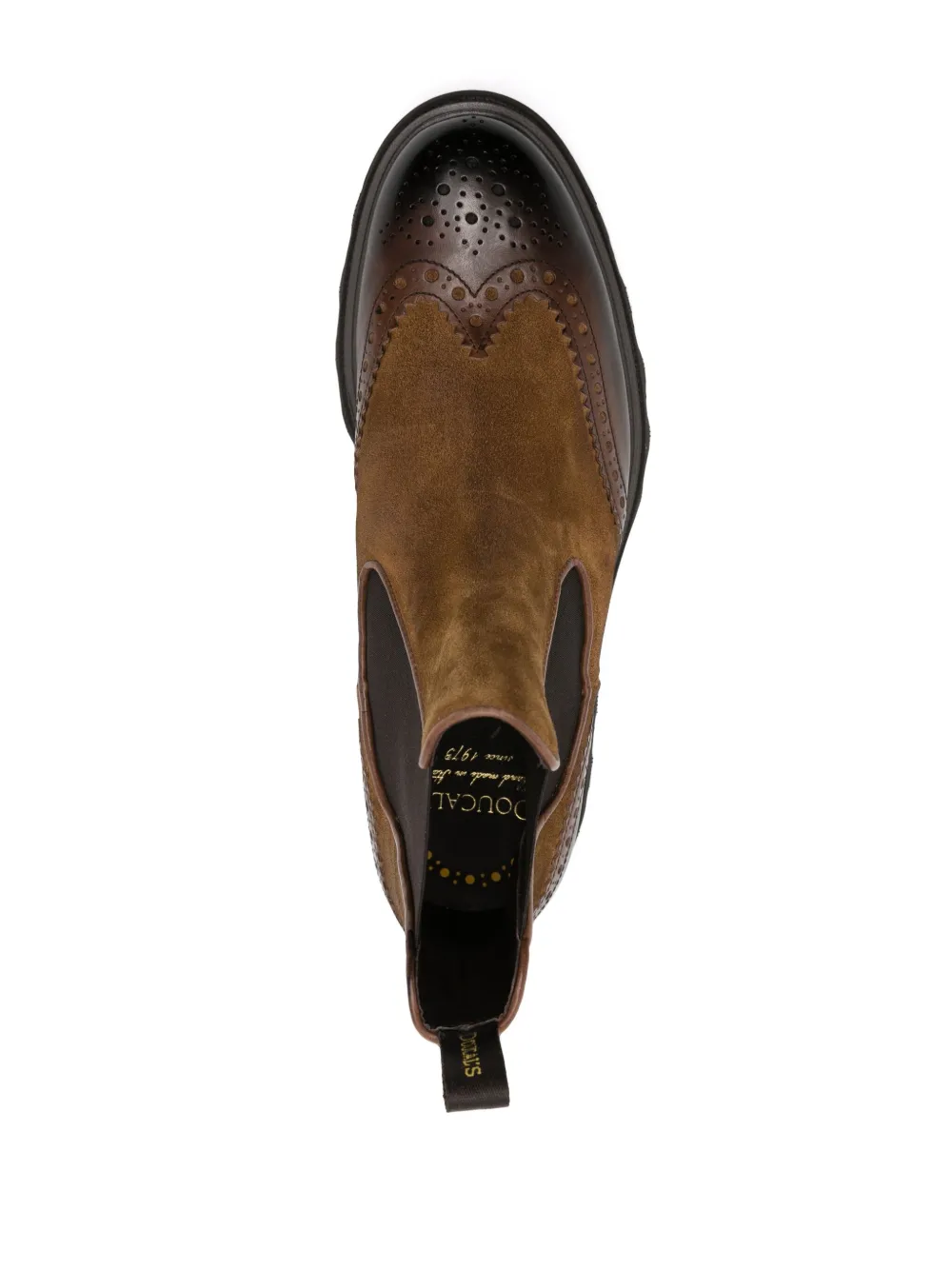 Doucal's burnished-finish suede chelsea boots Brown