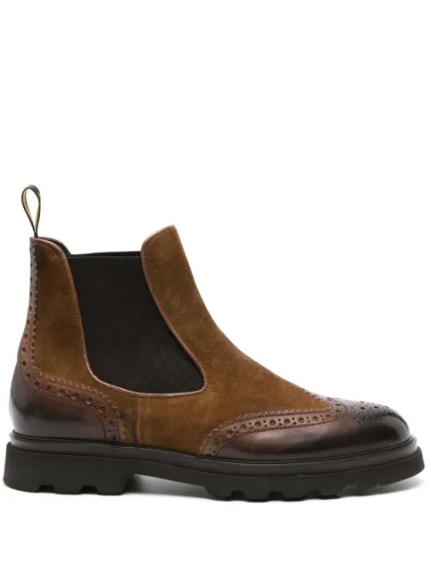 Doucal's burnished-finish suede chelsea boots