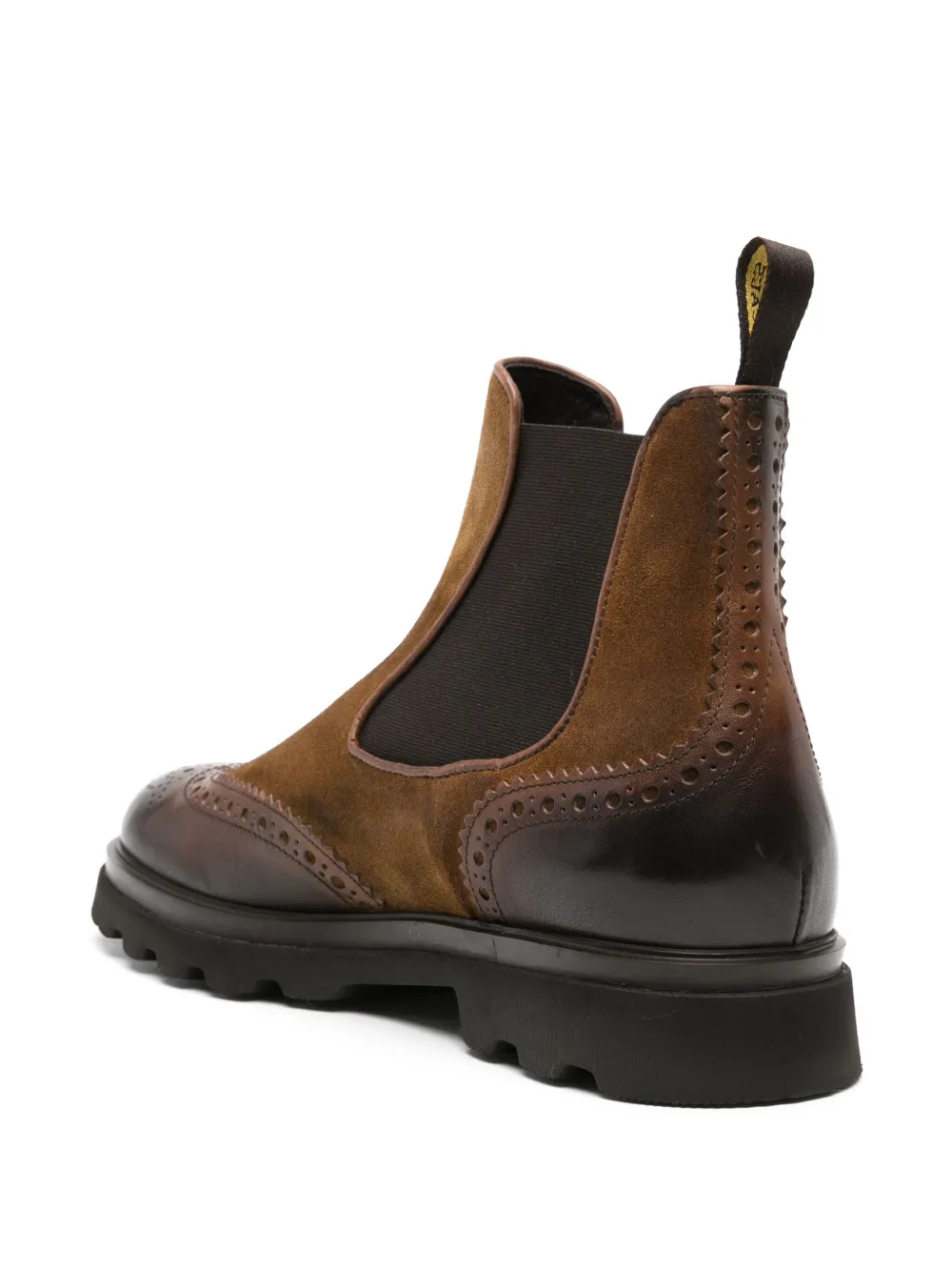 Doucal's burnished-finish suede chelsea boots Brown