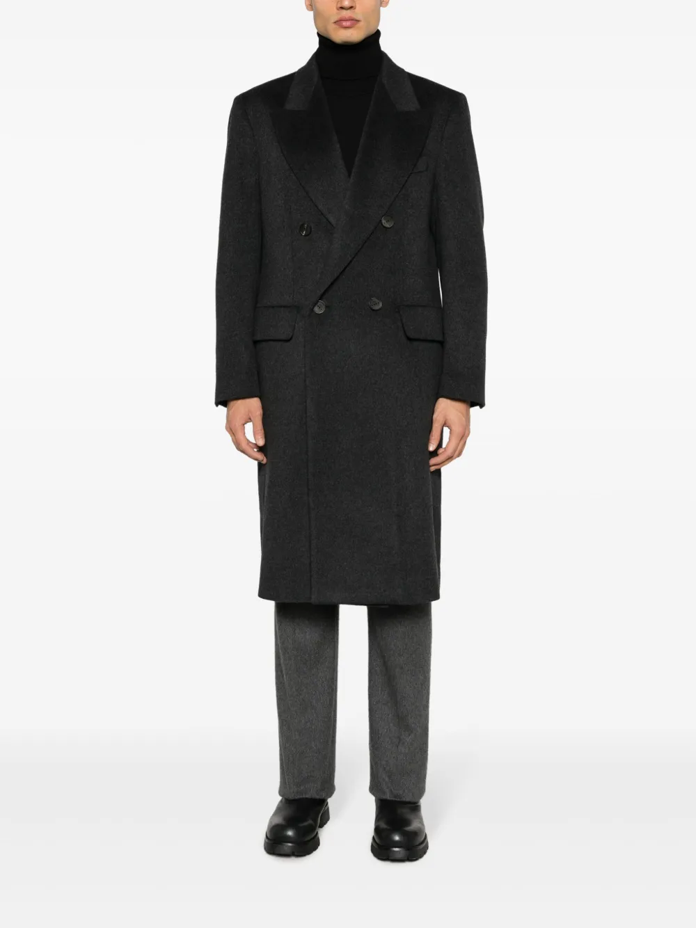 Hevo Martina peak-lapels coat - Grijs