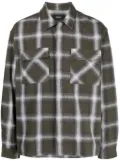 Represent logo plaid-print cotton-blend shirt - Green