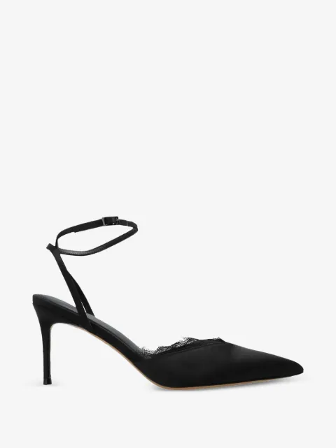BLACK SUEDE STUDIO lace-detail pumps