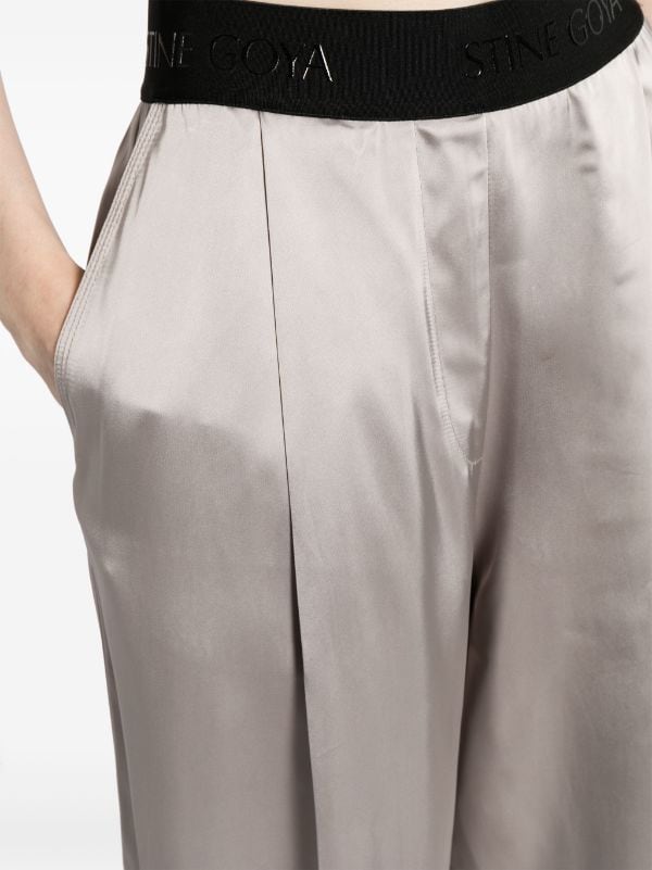 Stine Goya Ciara Satin wide-leg Trousers - Farfetch
