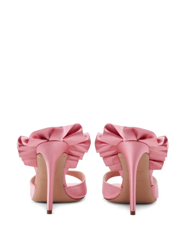 Pink satin best sale bow mules