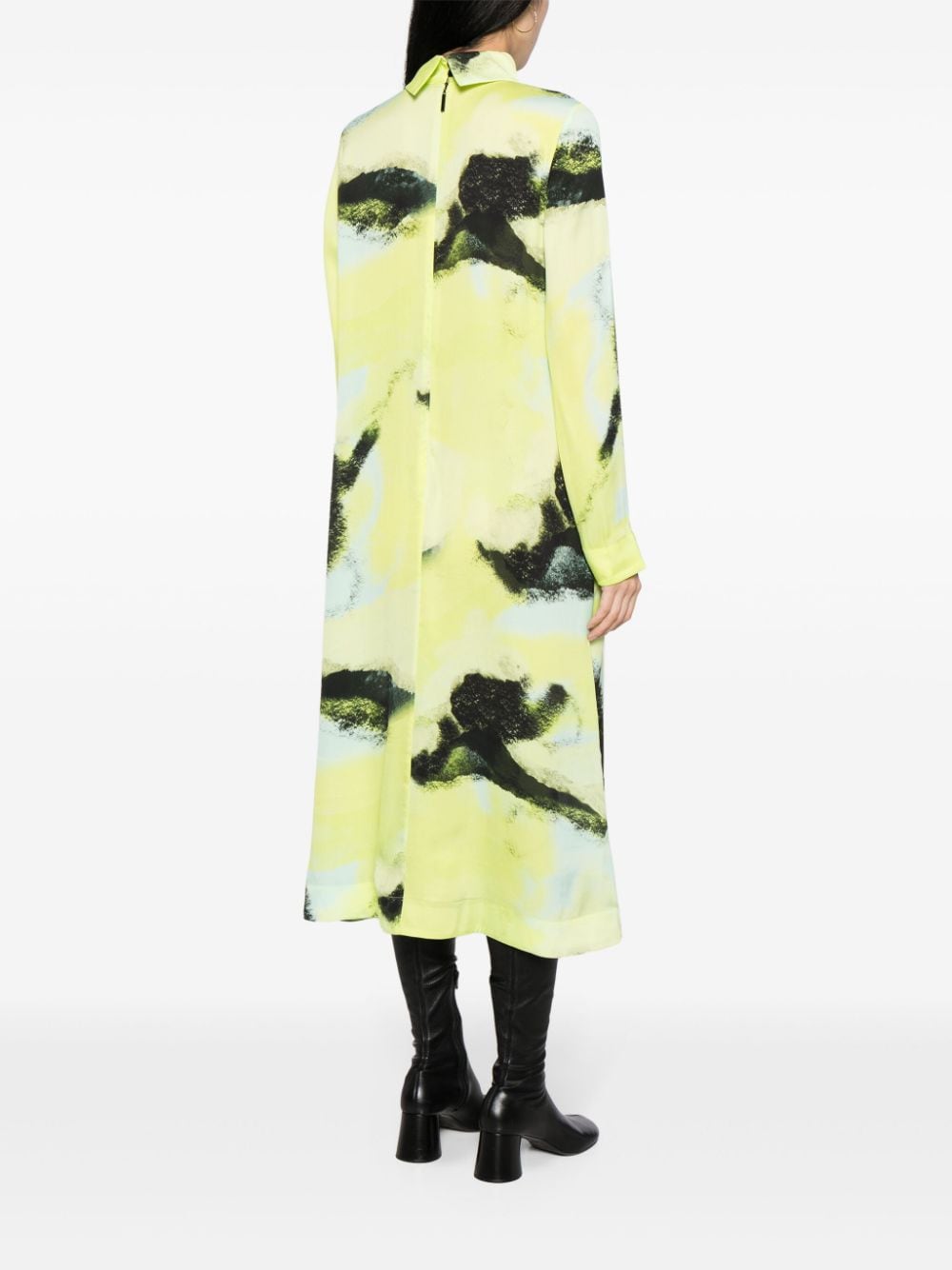 Shop Stine Goya Mille Abstract-print Dress In Green