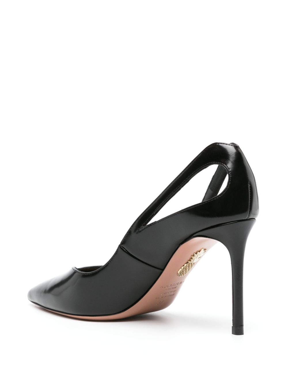 Shop Aquazzura Sheeva 85mm Leather Pumps In Schwarz