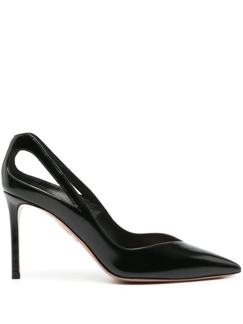 Shop Aquazzura Sheeva 85mm Leather Pumps In Black