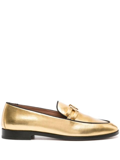 Aquazzura Brandi metallic leather loafers Women