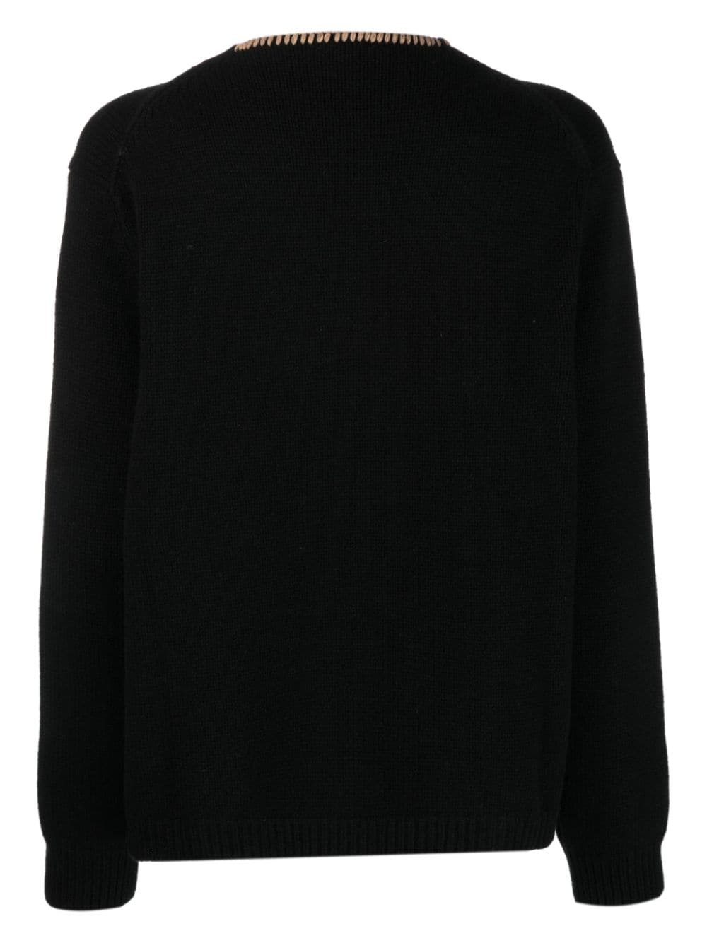 Semicouture crew-neck cashmere-blend jumper - Zwart