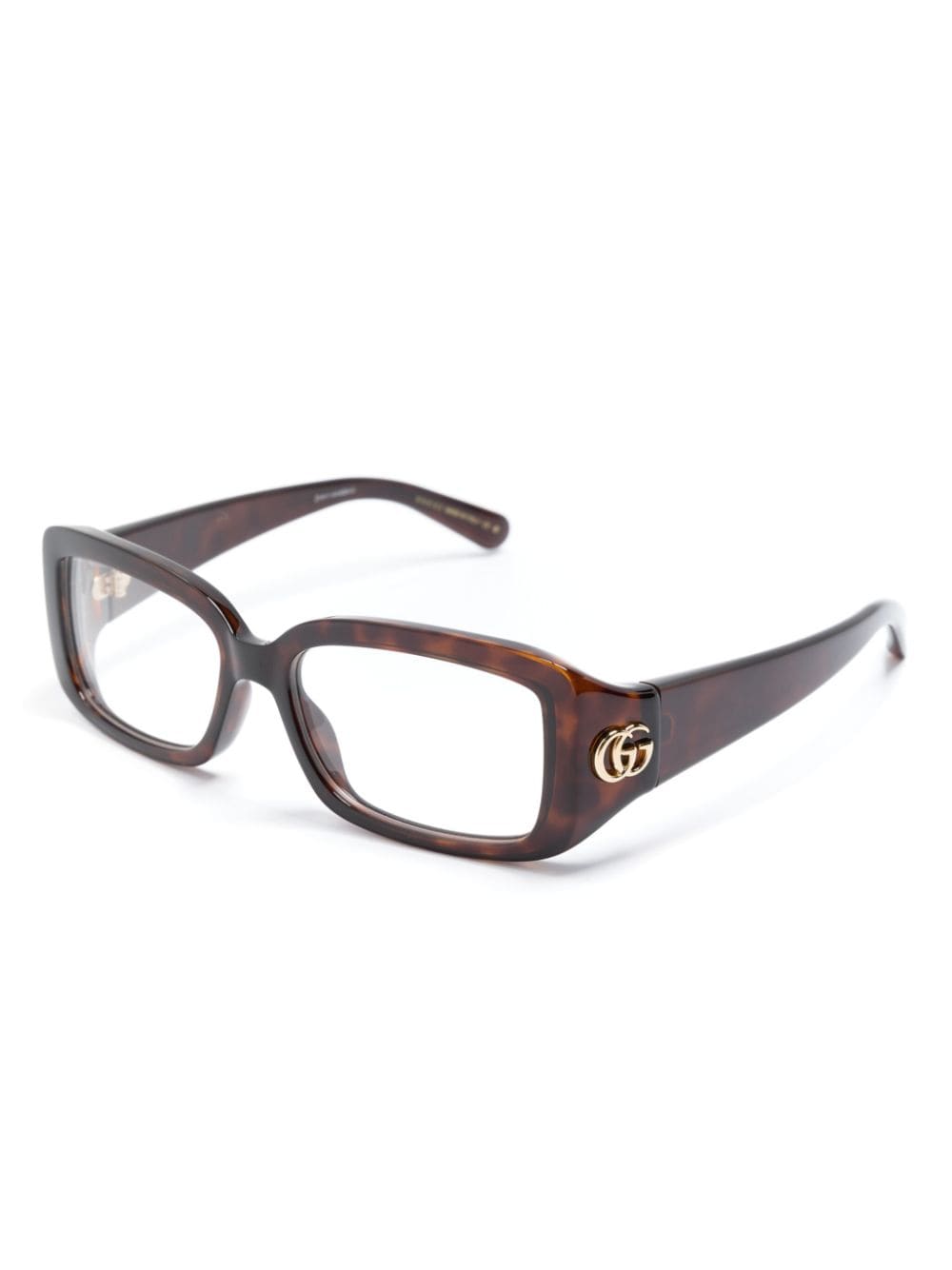 Shop Gucci Tortoiseshell-effect Square-frame Glasses In Brown
