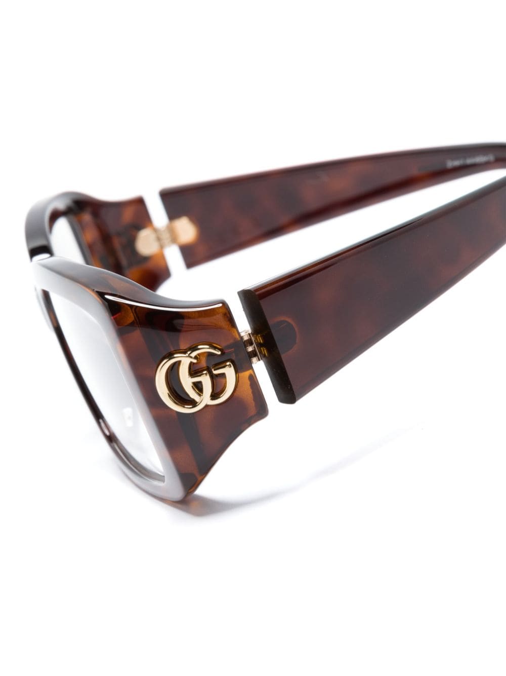 Shop Gucci Tortoiseshell-effect Square-frame Glasses In Brown