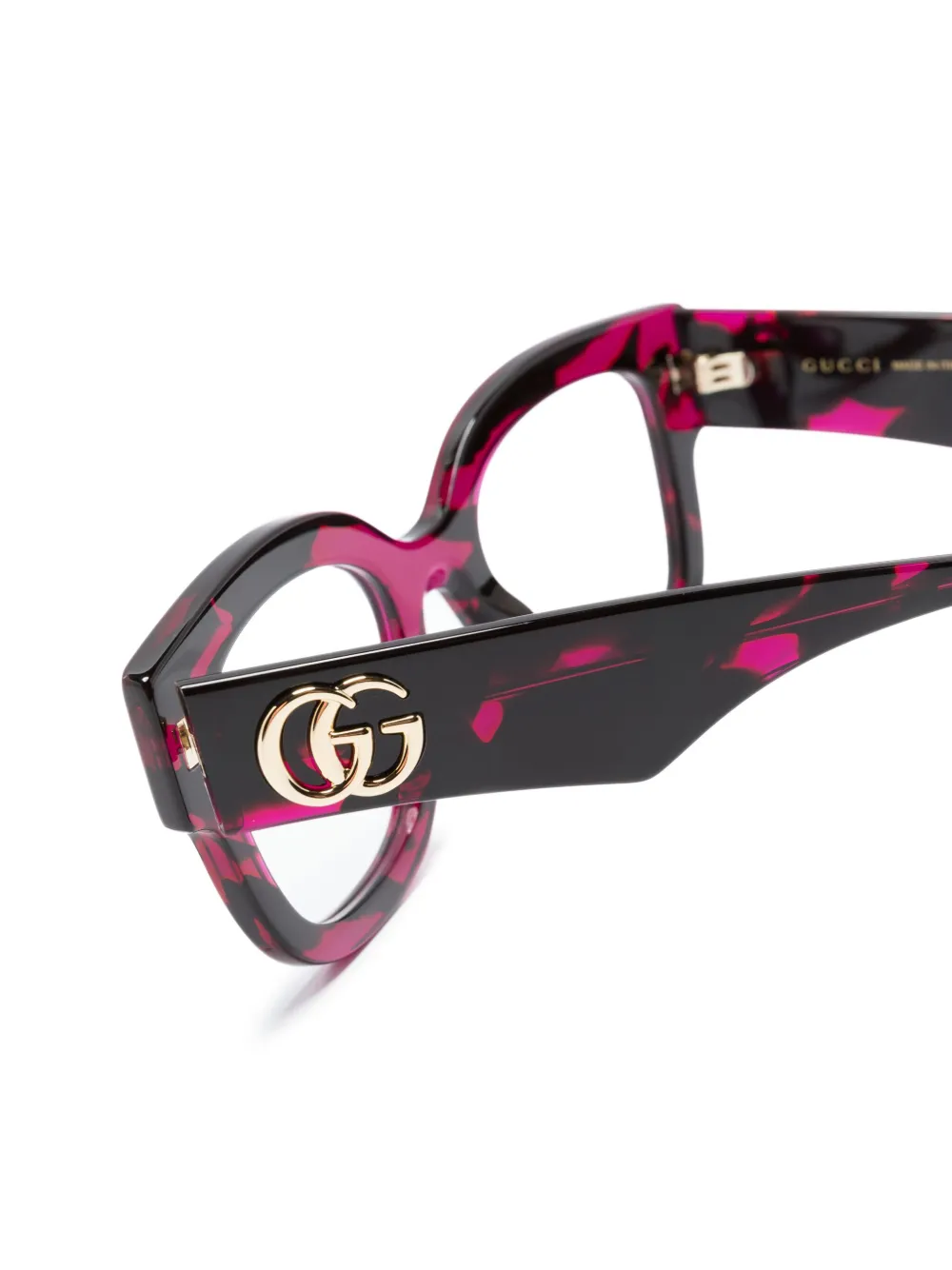 Gucci Double G Tortoiseshell Glasses In Purple