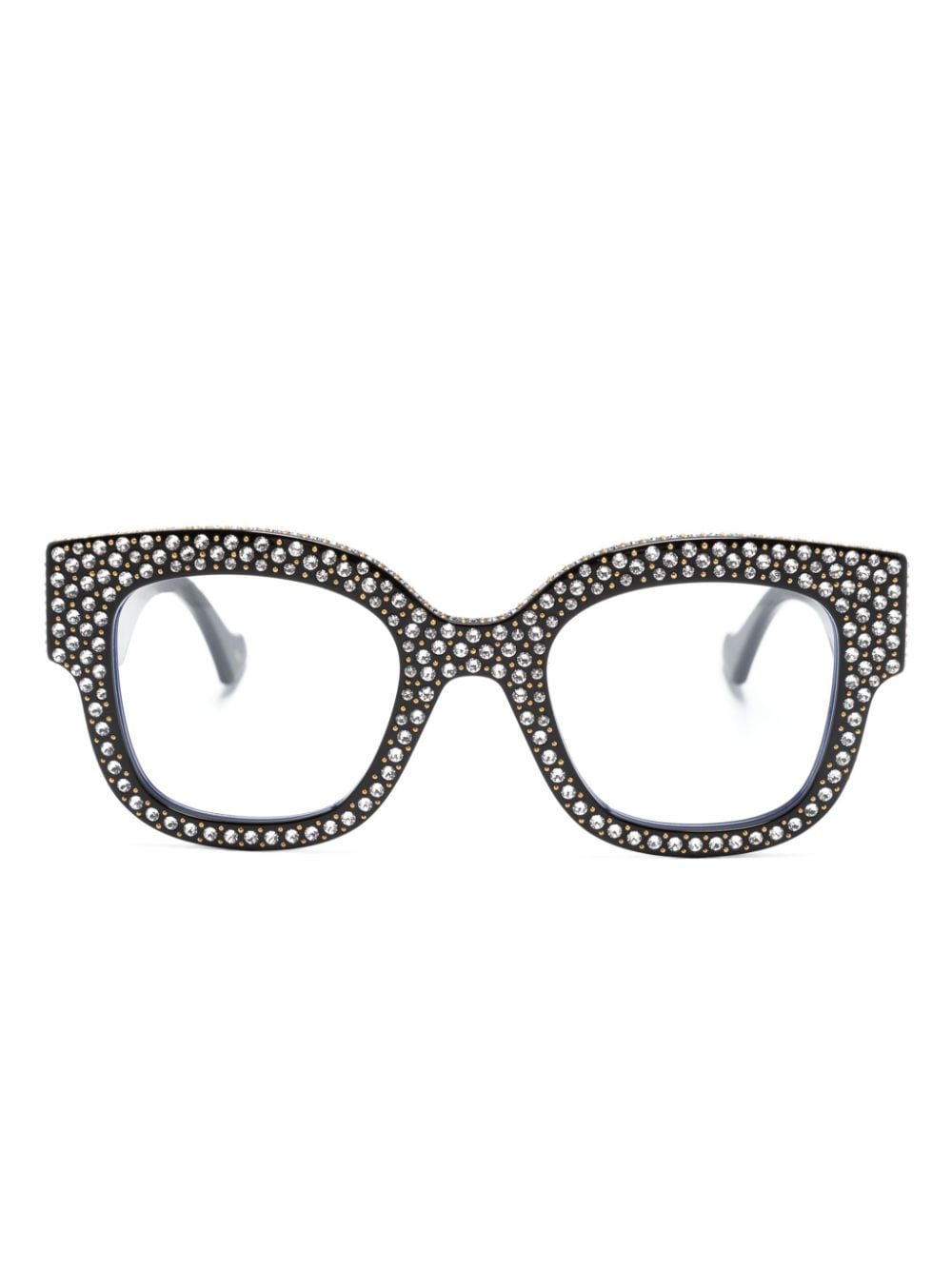 Gucci Crystal-embellished Cat-eye Glasses In Black