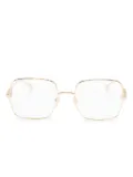 Gucci Eyewear logo-lettering square-frame glasses - Gold