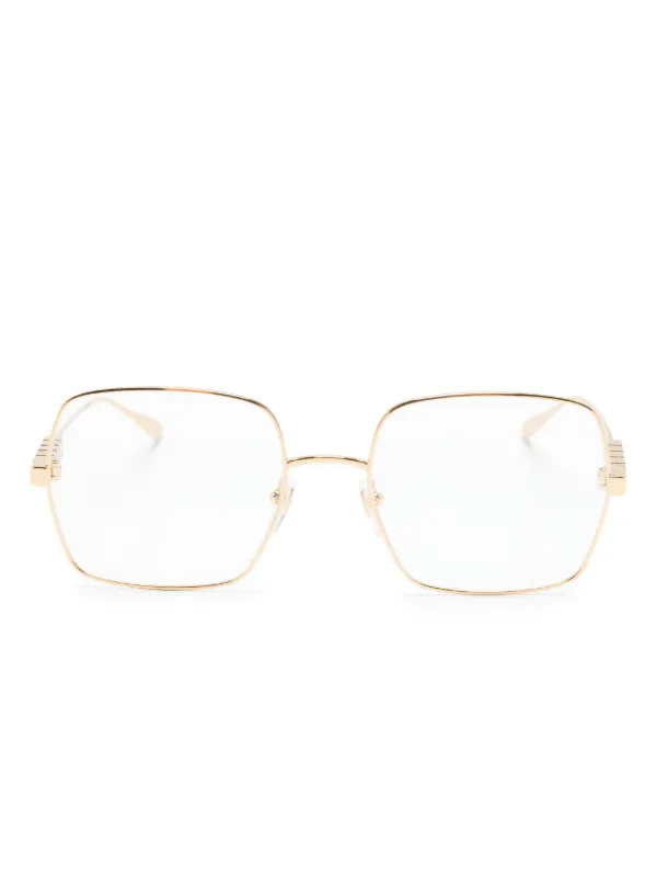 ぞ*だ様 【美品】 GUCCI グッチ 4200M スクエア　ゴールド Gucci Eyewear Armação De Óculos Quadrada Com Logo | Dourado