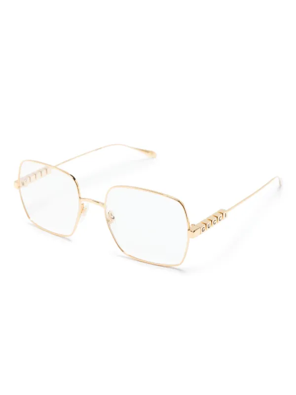 ❤︎取引専用❤︎ Gucci Eyewear logo-lettering square-frame Glasses | Gold | FARFETCH CA