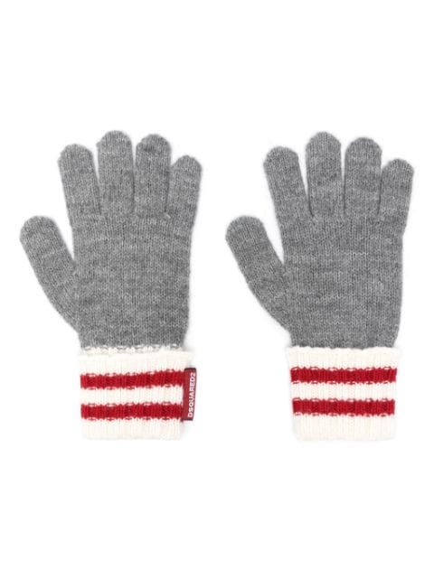 Dsquared2 full-finger striped gloves