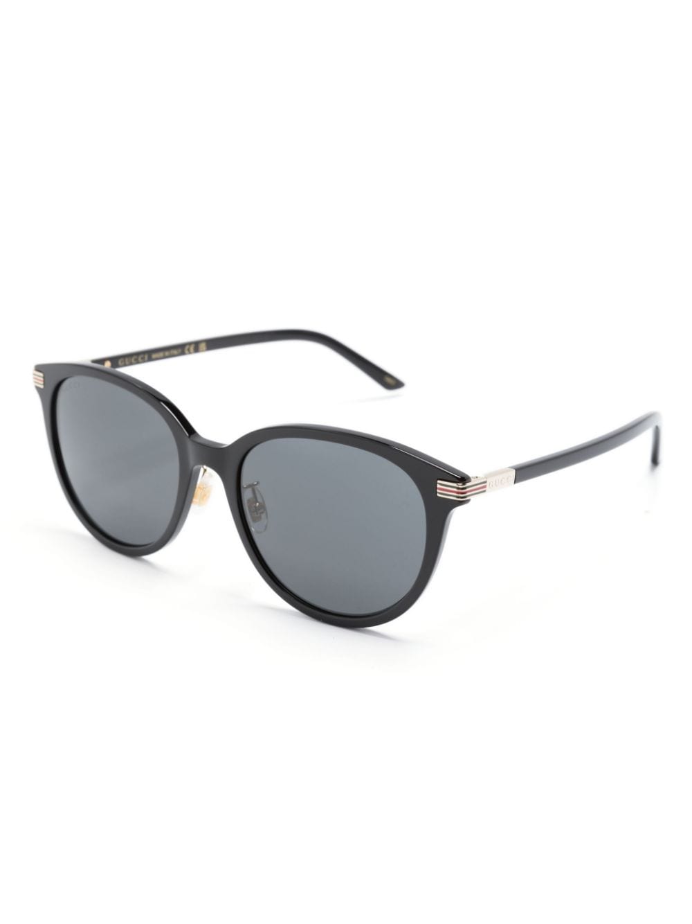 Gucci Eyewear logo-engraved round-frame sunglasses - Zwart