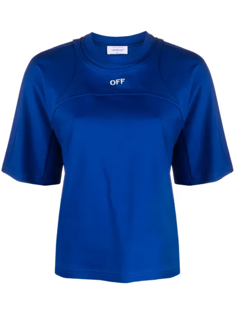 Off-White t-shirt crop à logo brodé