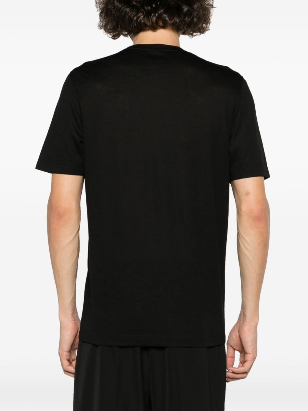 Shop D4.0 Slub-texture Virgin Wool T-shirt In Black