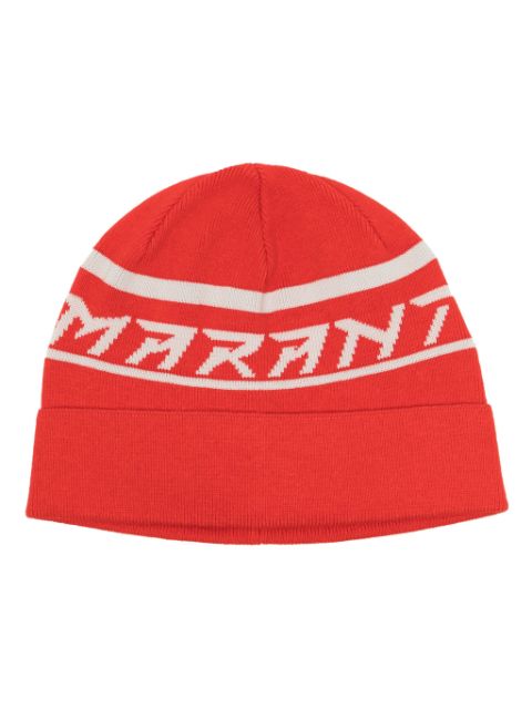 ISABEL MARANT Cliff intarsia-knit logo beanie Women