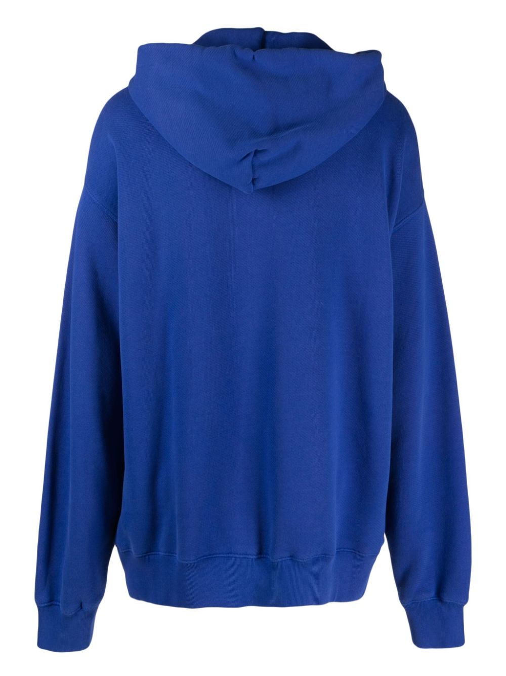 Off-White logo-print cotton hoodie - Blauw