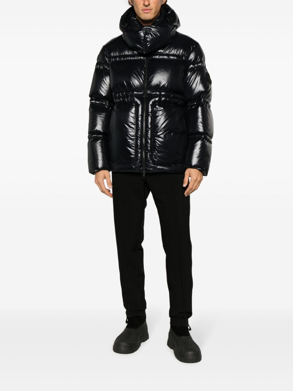 Moncler high-shine quilted jacket - Zwart