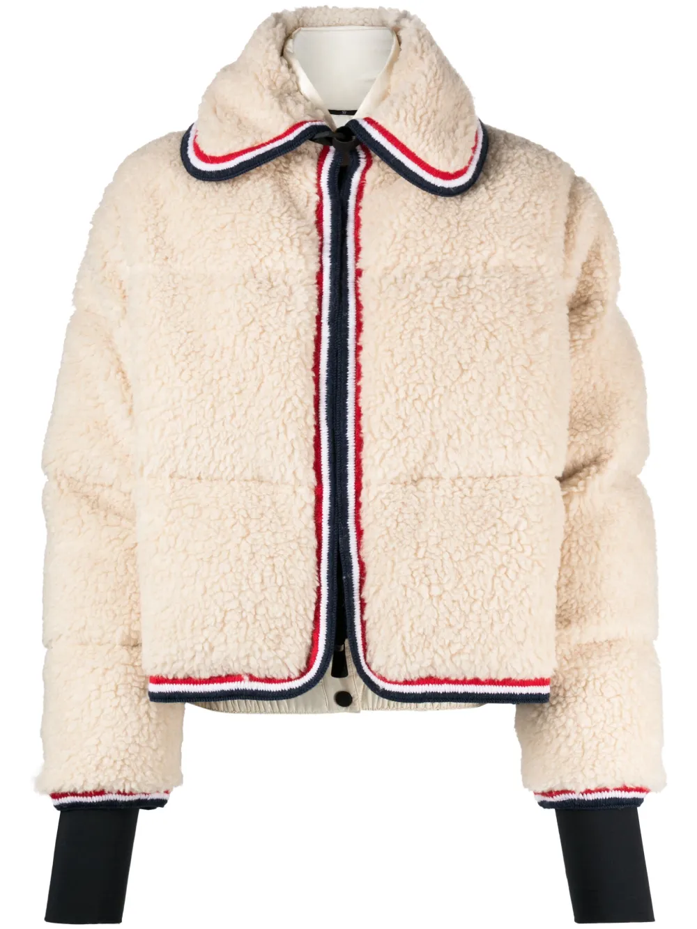 Shop Moncler Eterlou Teddy Down Jacket In Neutrals