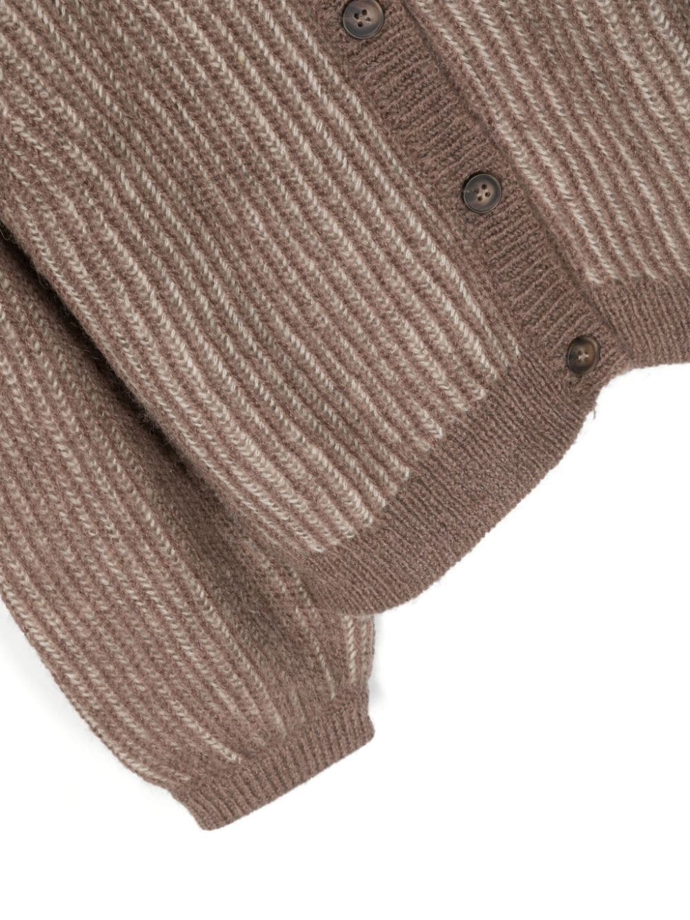 Shop Molo Two-tone V-neck Cardigan In Brown