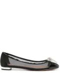 Aquazzura Parisina mesh ballerina shoes - Black