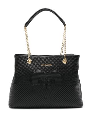 Moschino embossed discount leather shoulder bag