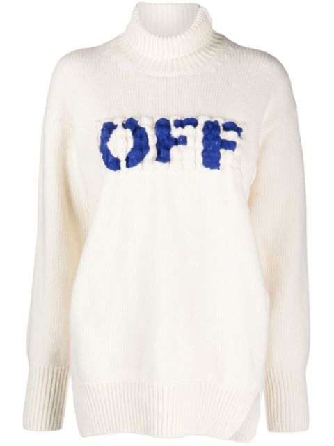 Off-White Boiled Logo-applique wool jumper Women