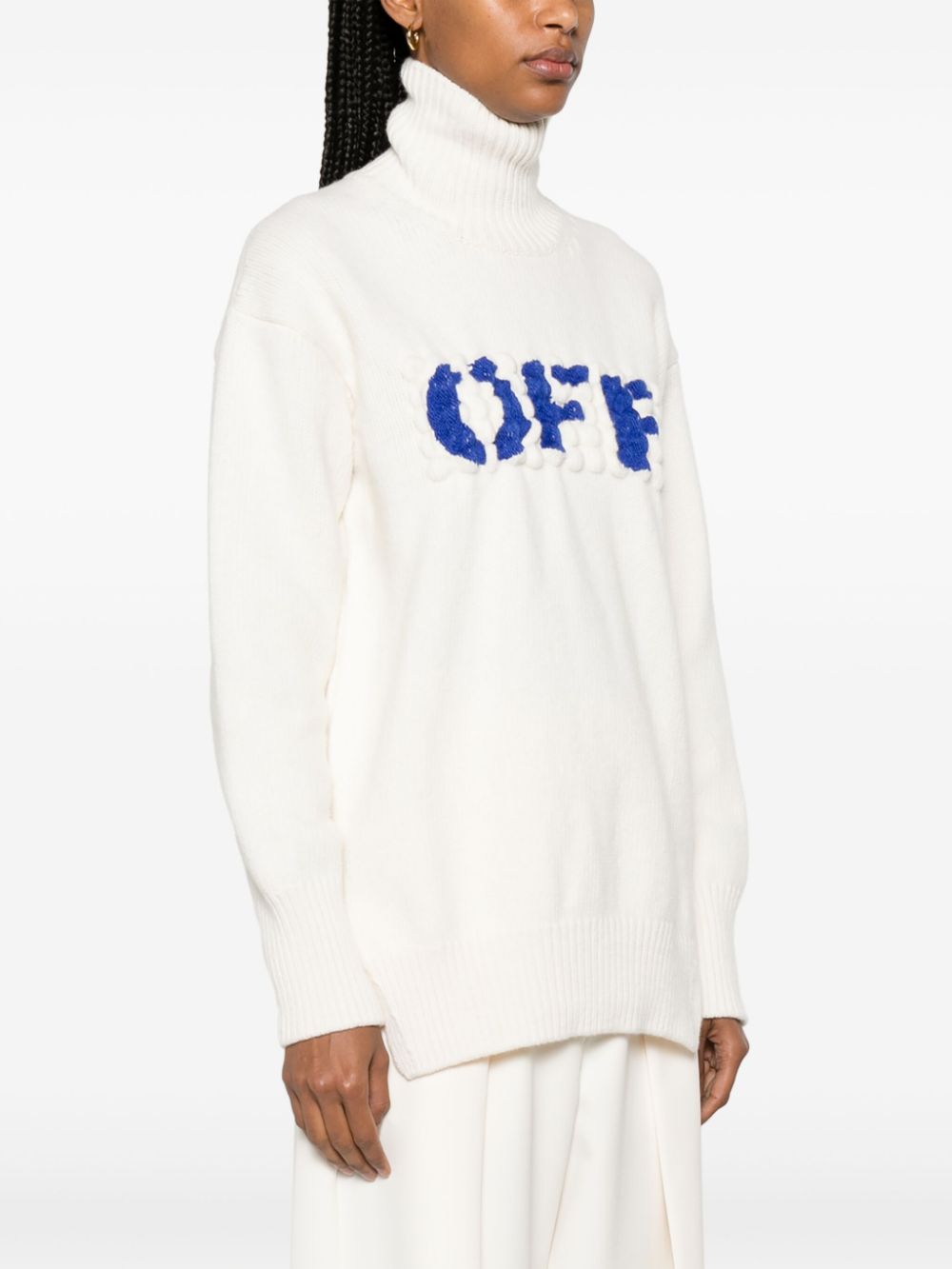 Off-White Boiled Logo-applique wool jumper Women