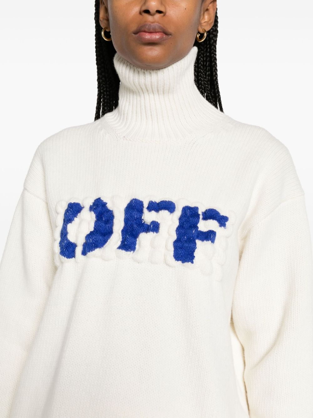 Off-White Boiled Logo-applique wool jumper Women