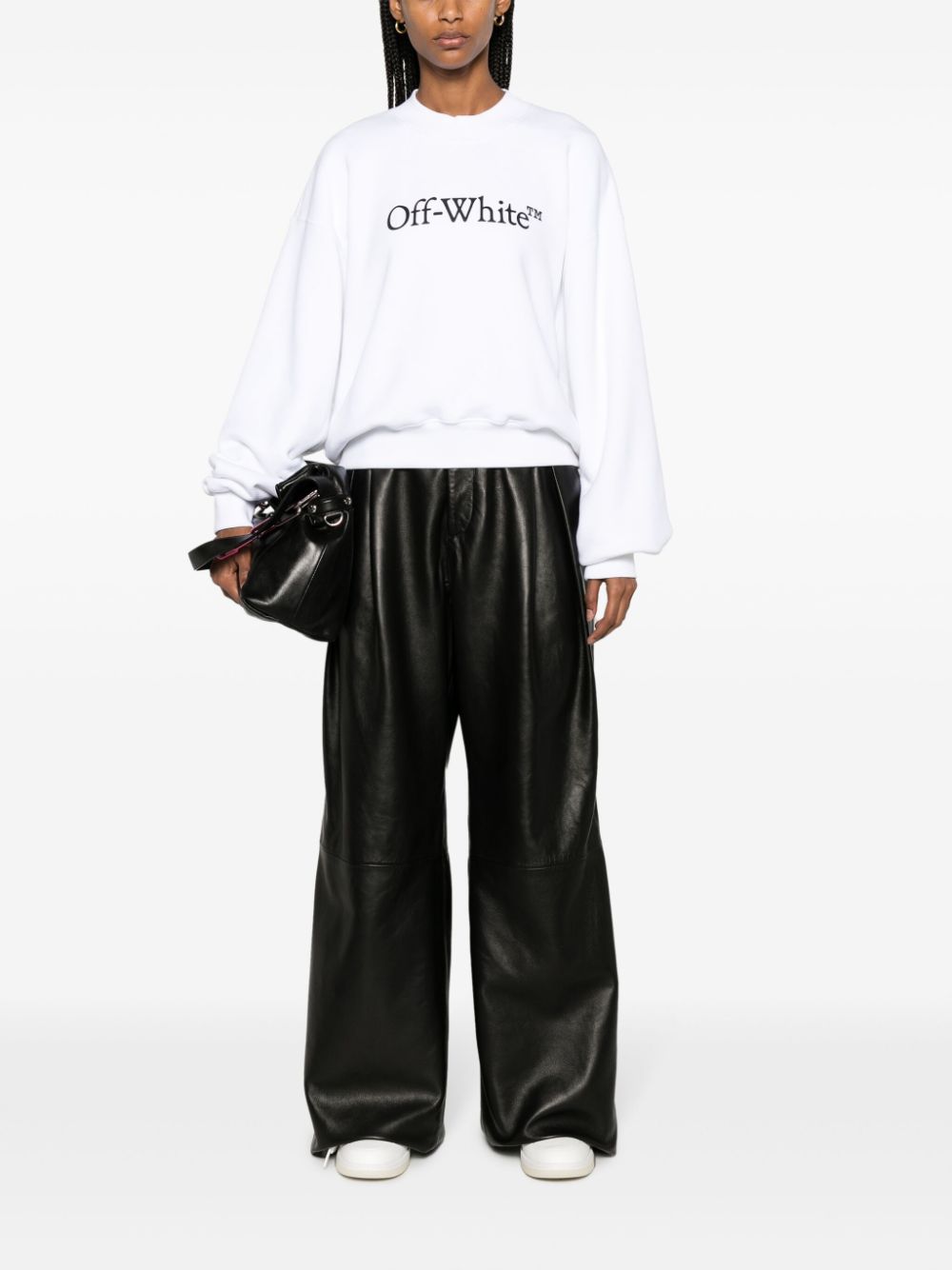 Off-White Bookish logo-print cotton sweatshirt - Wit