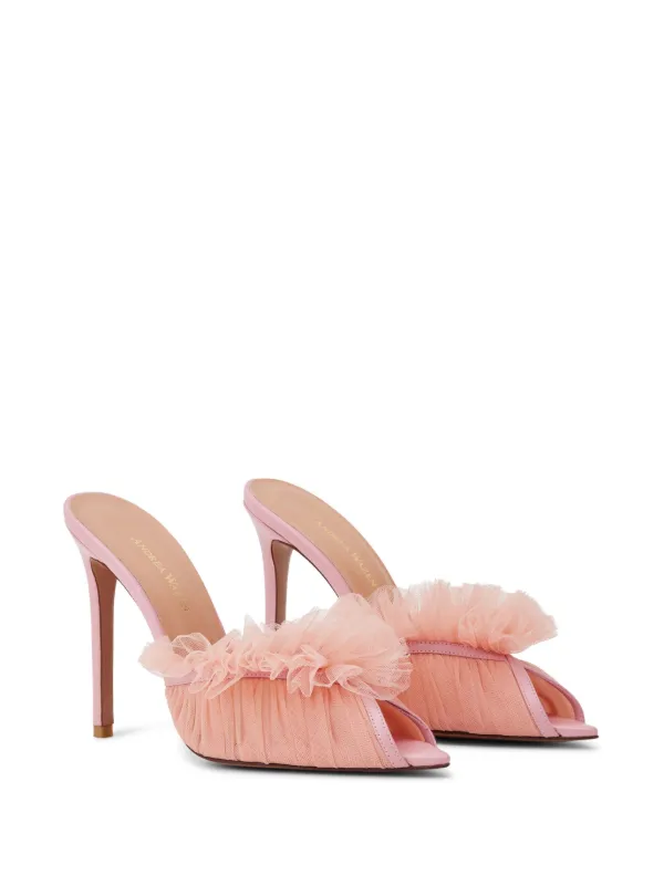 Fluffy heeled mules hot sale