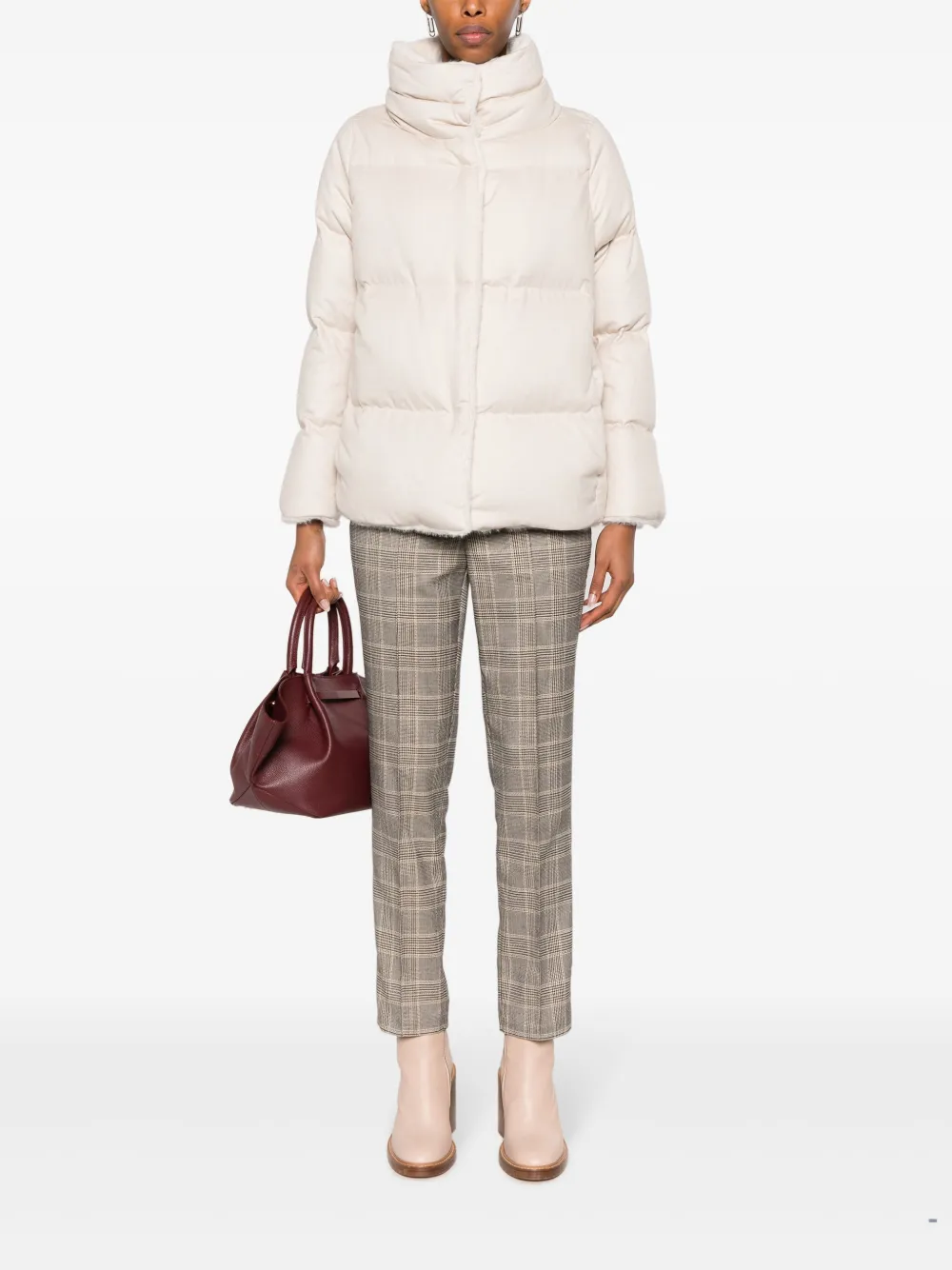 Herno high-neck quilted down jacket - Beige