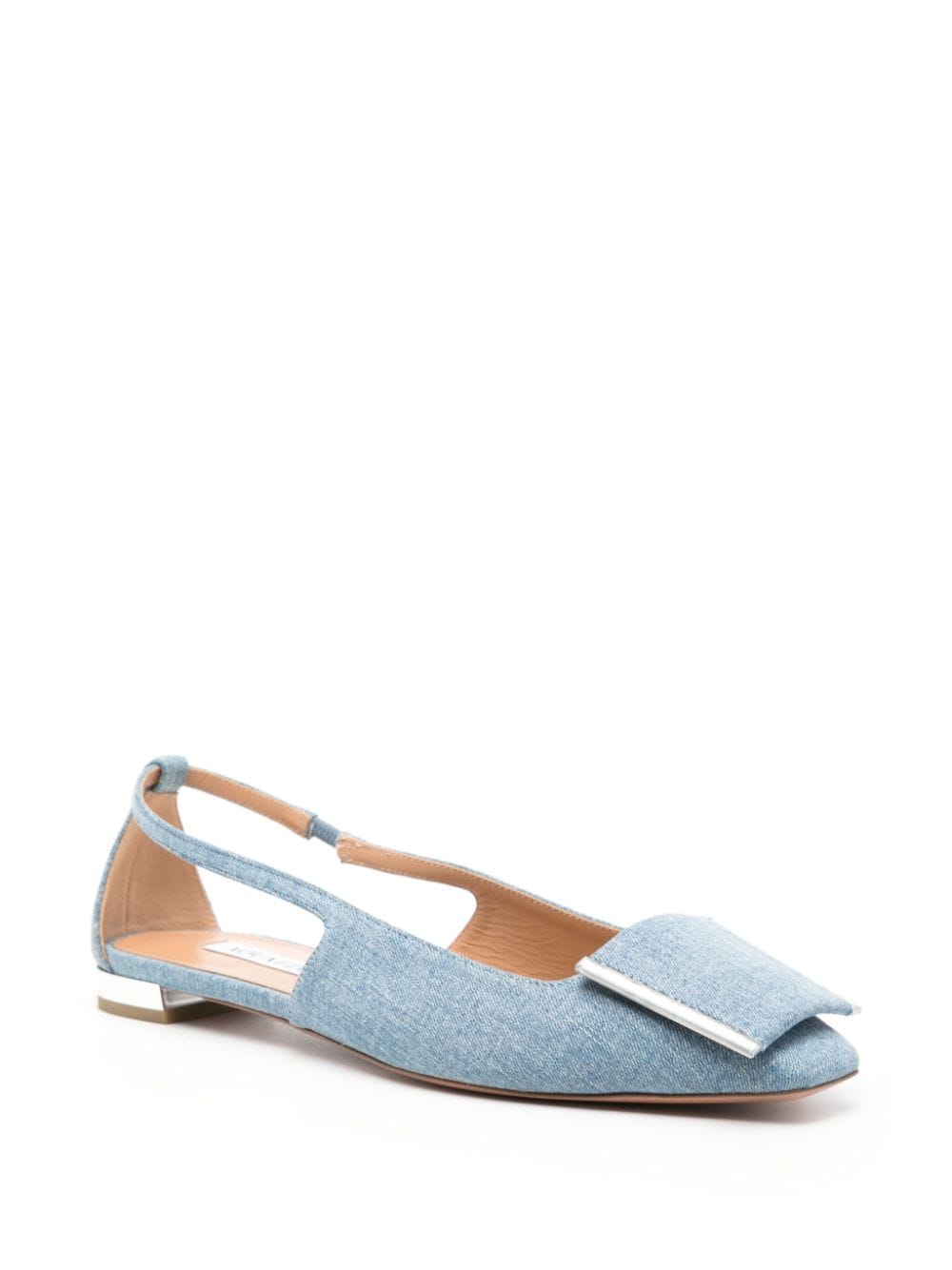 Aquazzura Shibuya denim ballerina's - Blauw