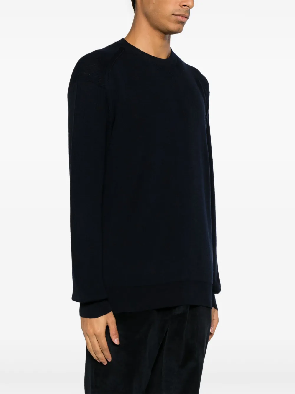 Roberto Collina Trui van merinowol Blauw