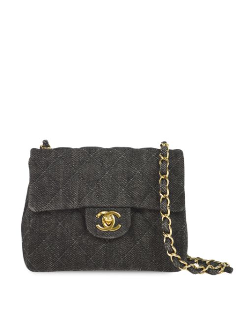 Affordable HOT SALE CHANEL 1998 mini Classic Flap denim shoulder bag Women