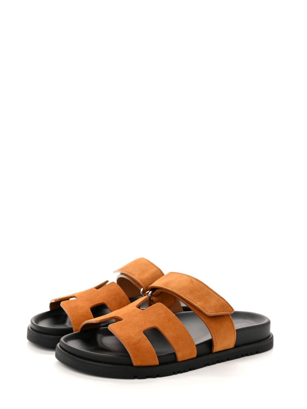 Pre-owned Hermes  Chypre Suede Sandals In Brown