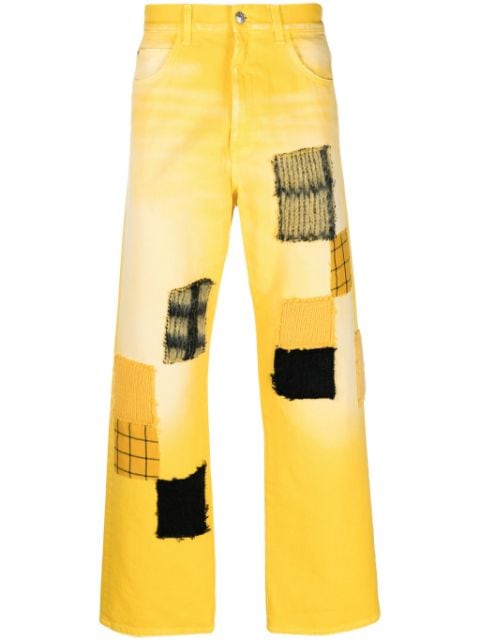 Marni jeans rectos con detalle patchwork 