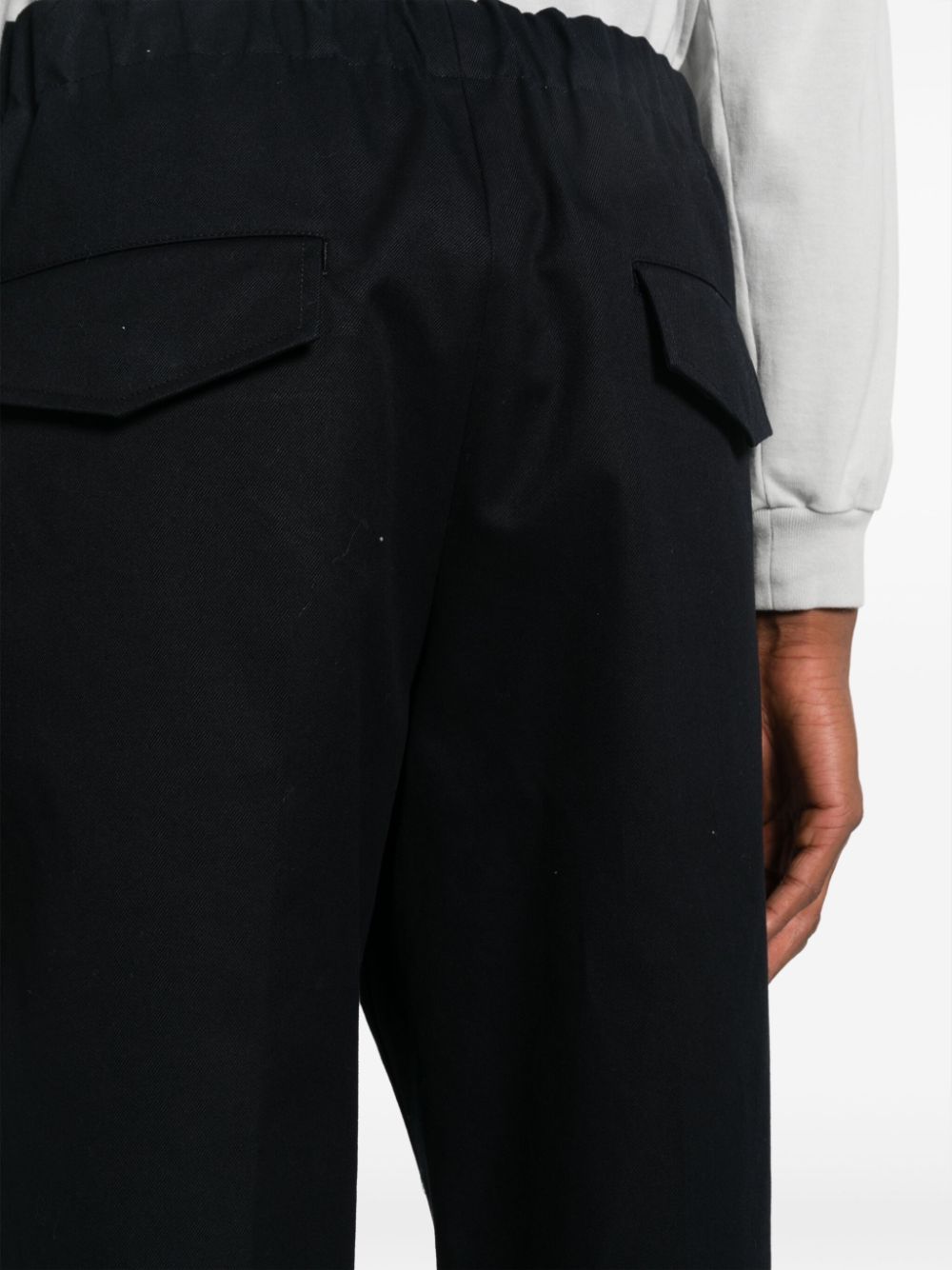 Shop Jil Sander Mid-rise Cotton Tapered Trousers In Blue