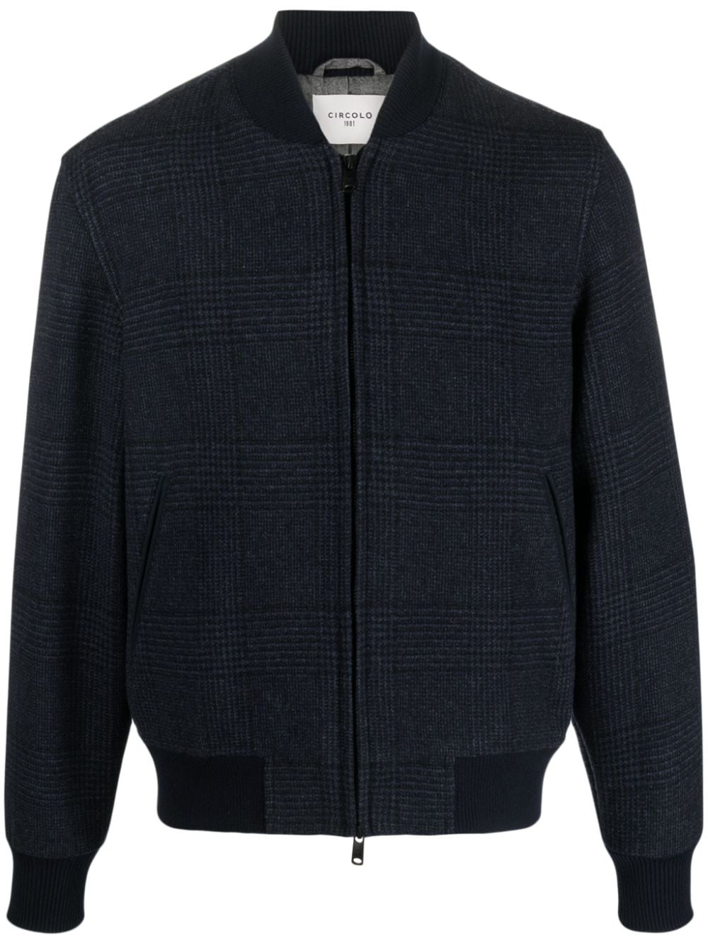 Circolo 1901 check-pattern zipped bomber jacket - Blu
