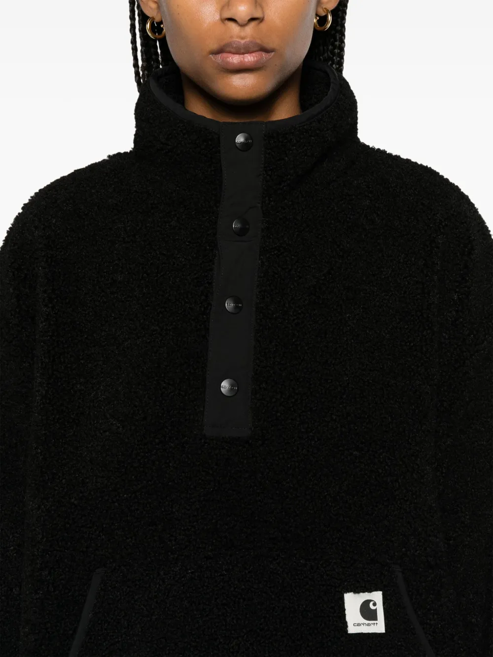 Carhartt WIP Elliot fleece sweater met logo-patch Zwart