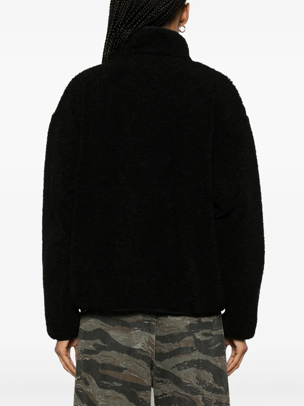 Carhartt WIP Elliot fleece sweater met logo-patch Zwart